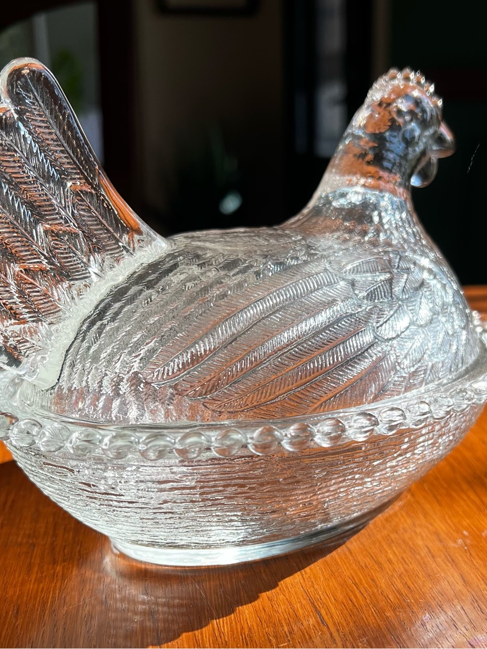 Indiana Glass Clear Hen on Nest Covered Dish - Picture 3 of 7